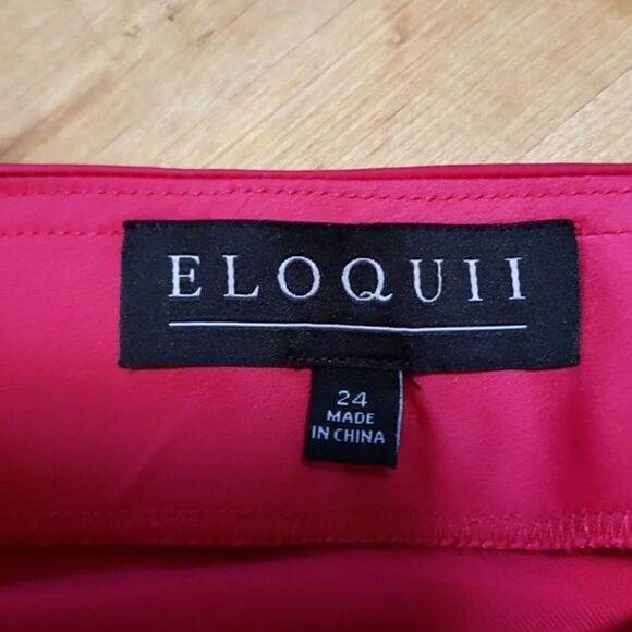 ELOQUII HOT PINK A-LINE MIDI SKIRT SIZE 24 - Picture 3 of 5